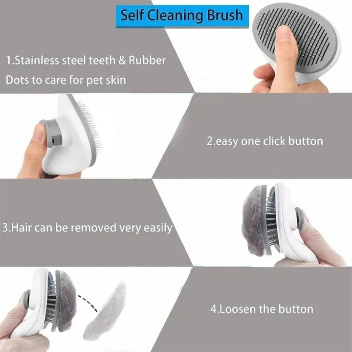 Pet Dog Brush Cat Comb Self Cleaning