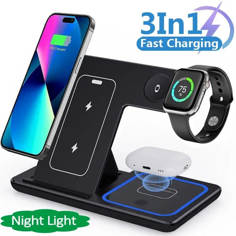 3-in-1 Fast Wireless Charging Station – iPhone, Apple Watch & AirPods